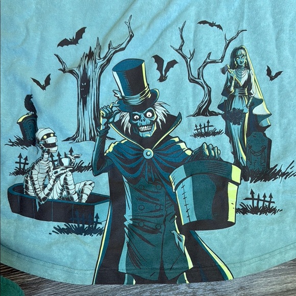 Disney Haunted Mansion Spooky Glow in the Dark Blue Graphic Tee - Picture 2 of 6